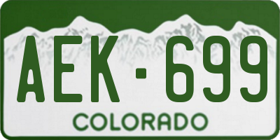 CO license plate AEK699