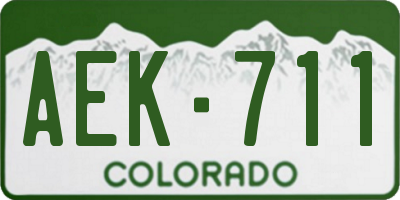 CO license plate AEK711