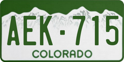 CO license plate AEK715