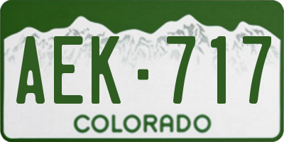 CO license plate AEK717