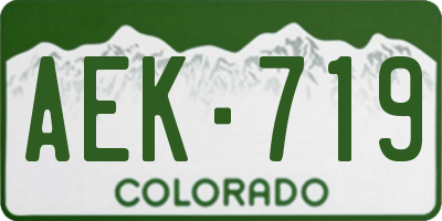 CO license plate AEK719
