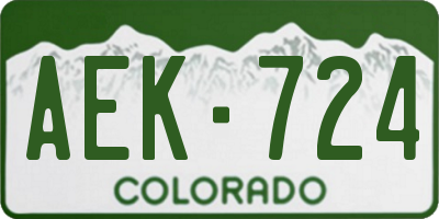 CO license plate AEK724