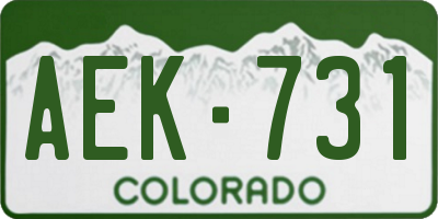 CO license plate AEK731