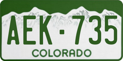 CO license plate AEK735