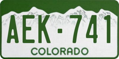 CO license plate AEK741