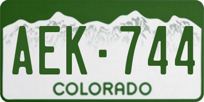 CO license plate AEK744