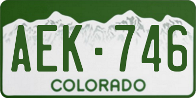 CO license plate AEK746