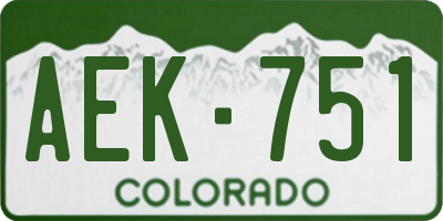 CO license plate AEK751