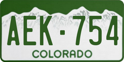 CO license plate AEK754