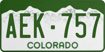 CO license plate AEK757