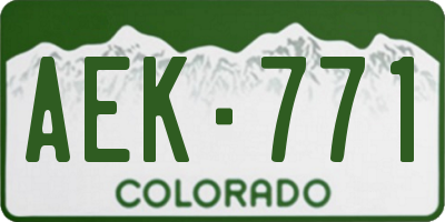 CO license plate AEK771