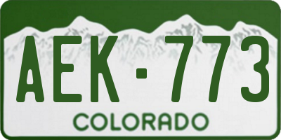 CO license plate AEK773