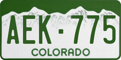 CO license plate AEK775