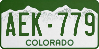 CO license plate AEK779
