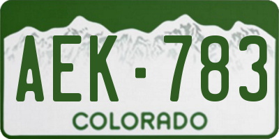 CO license plate AEK783