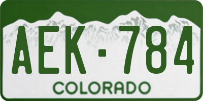 CO license plate AEK784