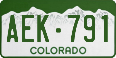 CO license plate AEK791
