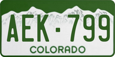 CO license plate AEK799