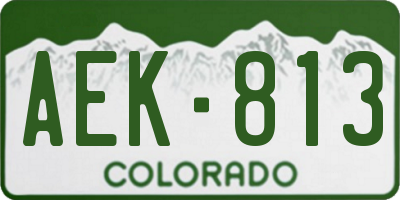 CO license plate AEK813