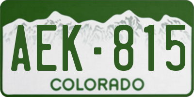 CO license plate AEK815
