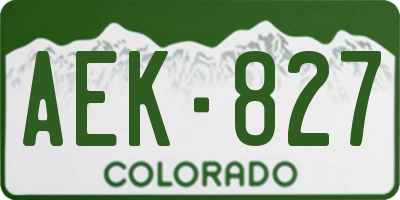 CO license plate AEK827