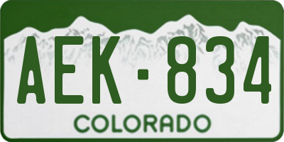 CO license plate AEK834
