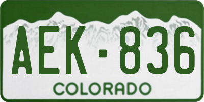 CO license plate AEK836