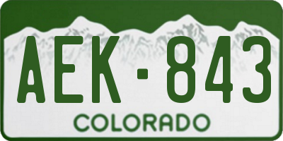 CO license plate AEK843