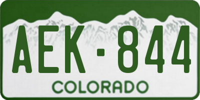 CO license plate AEK844