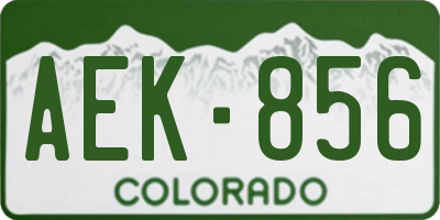 CO license plate AEK856