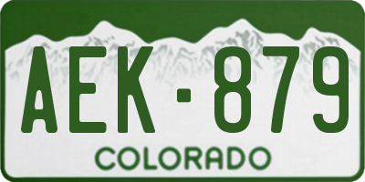 CO license plate AEK879