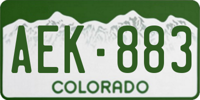 CO license plate AEK883