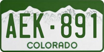 CO license plate AEK891