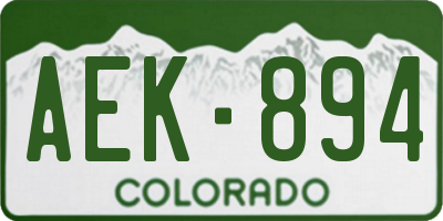CO license plate AEK894