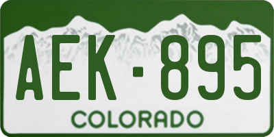 CO license plate AEK895