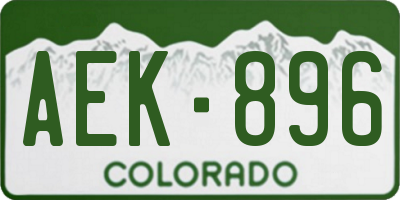 CO license plate AEK896