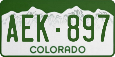 CO license plate AEK897