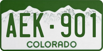 CO license plate AEK901