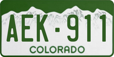 CO license plate AEK911
