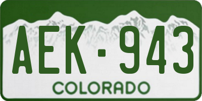 CO license plate AEK943