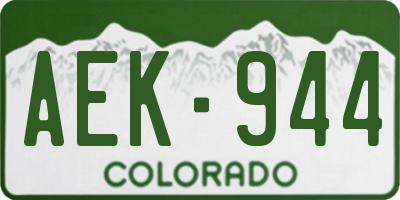 CO license plate AEK944