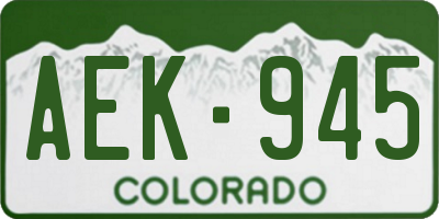 CO license plate AEK945