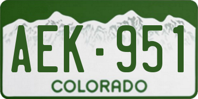CO license plate AEK951