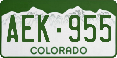 CO license plate AEK955