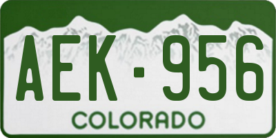 CO license plate AEK956