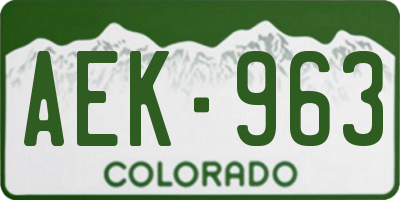 CO license plate AEK963