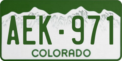 CO license plate AEK971
