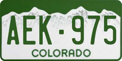 CO license plate AEK975