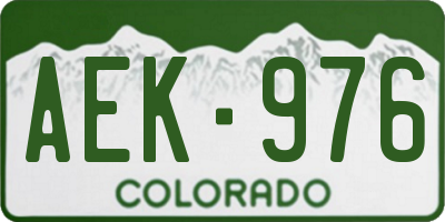 CO license plate AEK976