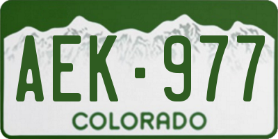 CO license plate AEK977